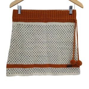 Moshiki 100% Wool Lined Sweater Mini Skirt Size M Pull On Tie Waist Skiing